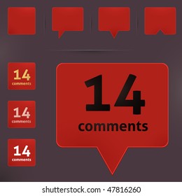 Blog design elements - tags,  labels, stickers, bubbles for blog comments