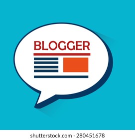 Blog design over blue background, vector illustration.