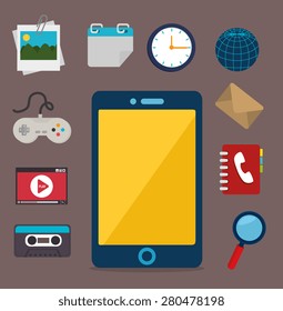 Blog design over brown background, vector illustration.