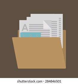 Blog design over folder background, vector illustration