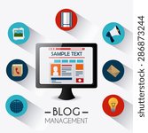 Blog design over white background, vector illustration.