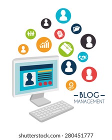 Blog design over white background, vector illustration.