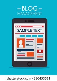 Blog design over white background, vector illustration.