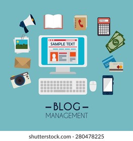 Blog design over white background, vector illustration.