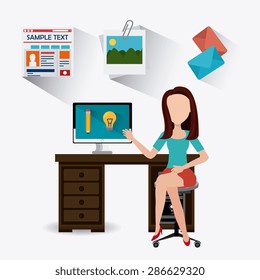 Blog design over white background, vector illustration.