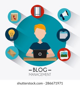 Blog design over white background, vector illustration.