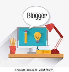 Blog design over white background, vector illustration.
