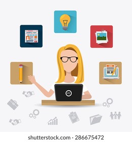 Blog design over white background, vector illustration.