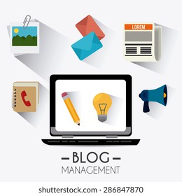 Blog design over white background, vector illustration.