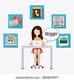 Blog design over white background, vector illustration.