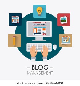 Blog design over white background, vector illustration.