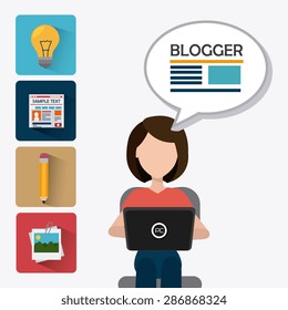 Blog design over white background, vector illustration.