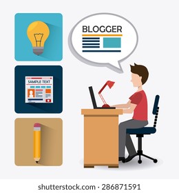 Blog design over white background, vector illustration.