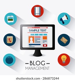 Blog design over white background, vector illustration.