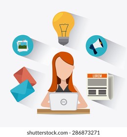 Blog design over white background, vector illustration.