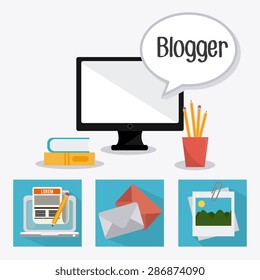 Blog design over white background, vector illustration.