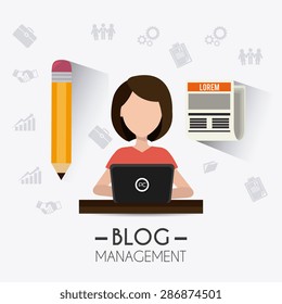 Blog design over white background, vector illustration.
