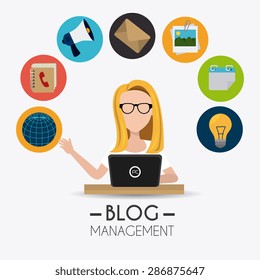 Blog design over white background, vector illustration.