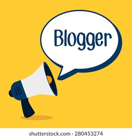 Blog design over yellow background, vector illustration.