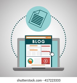 Blog design. Social media concept. online illustration, vector
