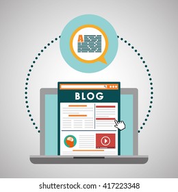 Blog design. Social media concept. online illustration, vector