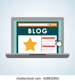 Blog design. Social media concept. online illustration