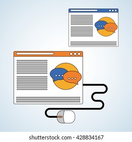 Blog design. Social media concept. online illustration