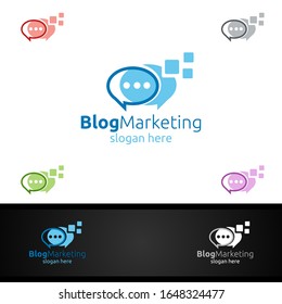 Blog Digital Marketing Financial Advisor Vector Logo Design Template Icon