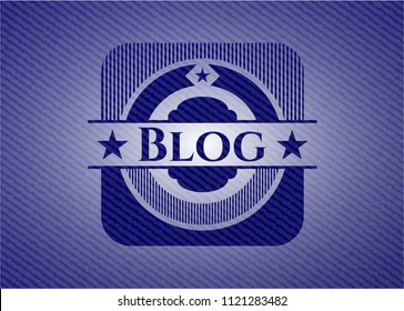 Blog emblem with denim texture
