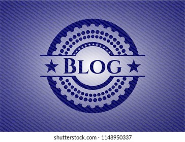 Blog emblem with denim texture