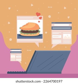 Blog von Fast Food in Computergerät