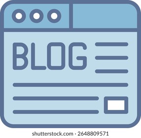 Blog Preenchido ícone de tom azul