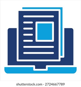Colección de icono azul plana de blog