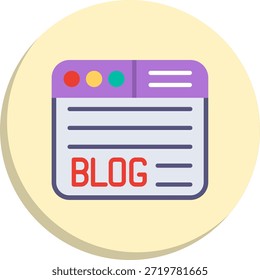 Blog Flat Circle Style Icon