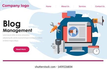 Blog Flat design Modern flat design concept of web page design for website and mobile website. Easy to edit and customize. Vector illustration