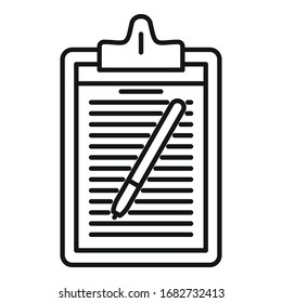 Blog folder edit icon. Outline blog folder edit vector icon for web design isolated on white background