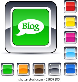 Blog glossy square web buttons.