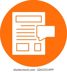 Blog Glyph Circle Vector Icon Design