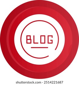 Blog Glyph Gradient Button Vector Icon Design