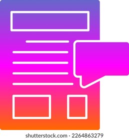 Blog Glyph Gradient Vector Icon Design