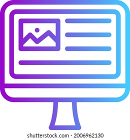 blog gradient outline icon vector or logo design illustration ( marketing growth icon set )