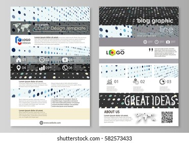 Blog graphic business templates. Page website template, easy editable abstract layout. Soft color dots with illusion of depth and perspective, dotted background. Modern elegant vector design.