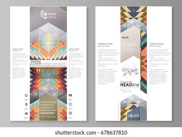 Blog graphic business templates. Page website design template, editable abstract vector layout. Tribal pattern, geometrical ornament in ethno syle, ethnic hipster backdrop, vintage fashion background.