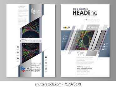 Blog graphic business templates. Page website design template, easy editable abstract vector layout. Bright color lines, colorful beautiful background. Perfect decoration