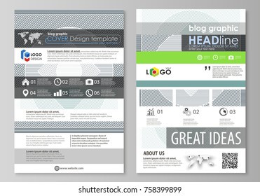Blog graphic business templates. Page website design template, easy editable abstract vector layout. Minimalistic background with lines. Gray color geometric shapes forming simple beautiful pattern.