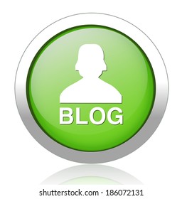 blog green circle web icon on white background
