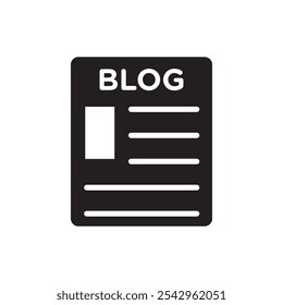 Blog icon black and white vector sign