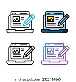 Blog icon design in four variation color