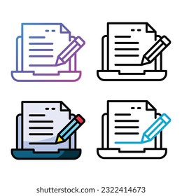 Diseño de iconos de blog en cuatro colores de variación