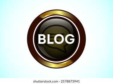 Blog icon design illustration, Content writing icon, Button design